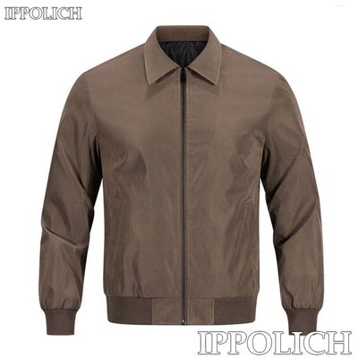 Men Jacket Solid Color Lapel Jacket Hiking Outdoor Fishing T
