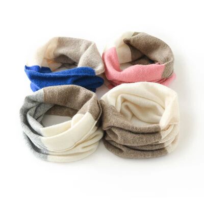 New 100% Cashmere Color Block Women's Warm Windproof Coldpro