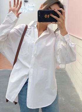 New Fashion Spring Women Shirts 2024 Cotton White Blouse Wom