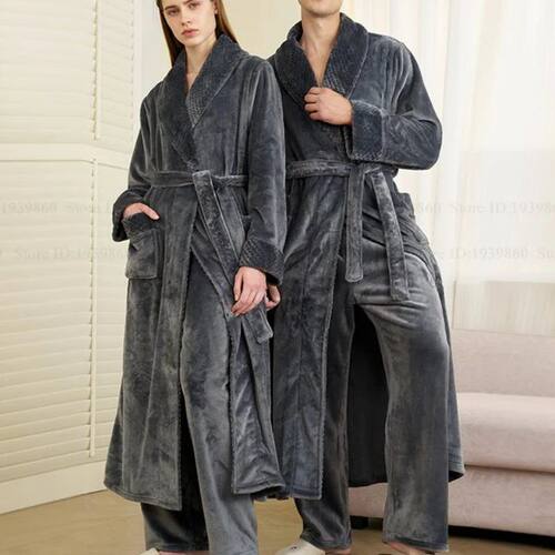 Autumn Winter Couple Sleepwear Home Clothing Thicken Flannel