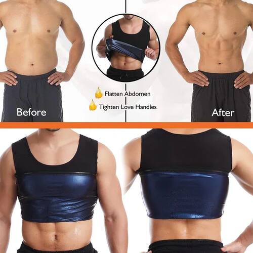 New Men Neoprene Sweat Sauna Vest Body Shapers Vest Waist Tr