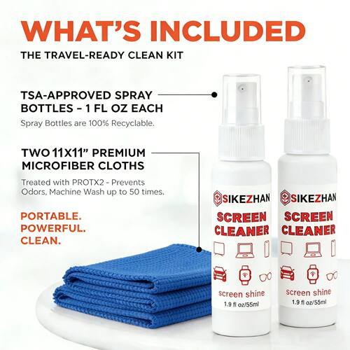 Screen Cleaner Spray Kit 55ml & Microfiber Cloth.Streak-Free