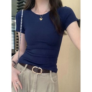 2025 O Neck Solid T Shirt For Women Basic T-shirts Female Ca