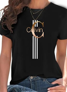 Fashion Printed Crew Neck Clothing Short Sleeve Summer Women
