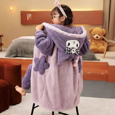 Kawaii 2Pcs Kuromi Children Plush Pajamas Kawaii Cartoon Ani