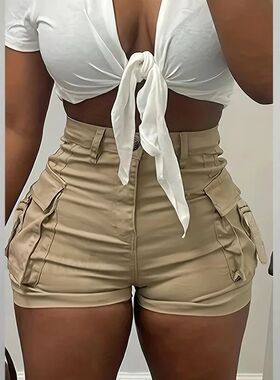 Women's Summer Casual Shorts with Pockets, Suitable for Ever