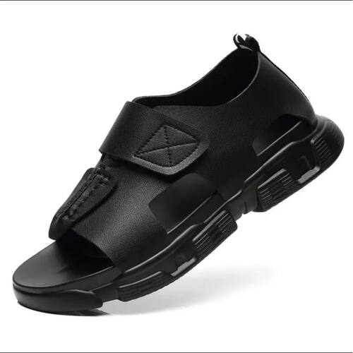 Men's Retro Buckle Strap Sandals Genuine Leather Upper Adjus