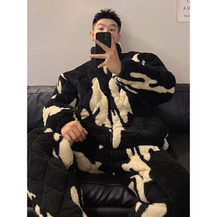 DAIMELU premium pajamas men's sleepwear winter three-layer p