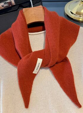 100% Wool Korean Style Knitted Triangular Scarf Women Winter