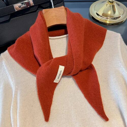 100% Wool Korean Style Knitted Triangular Scarf Women Winter