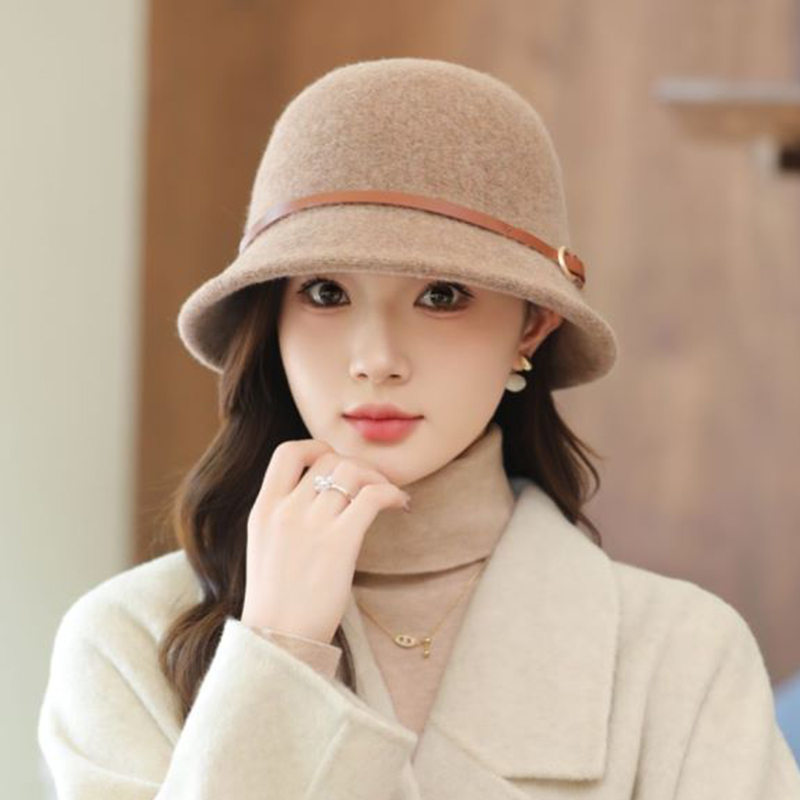 韩版百搭羊毛帽子女秋冬