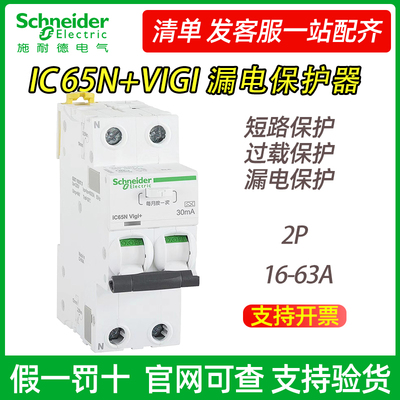 施耐德A9系列2PiC65NVigi＋2P