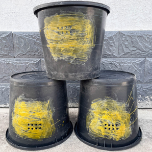 诱蜂桶加大加厚野外引蜂蜜蜂养蜂桶涂蜡黑色圆形塑料诱蜂桶 5个装