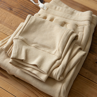 男女居家长裤 重磅全棉厚毛圈 春秋冬复古基础直筒螺纹口运动卫裤