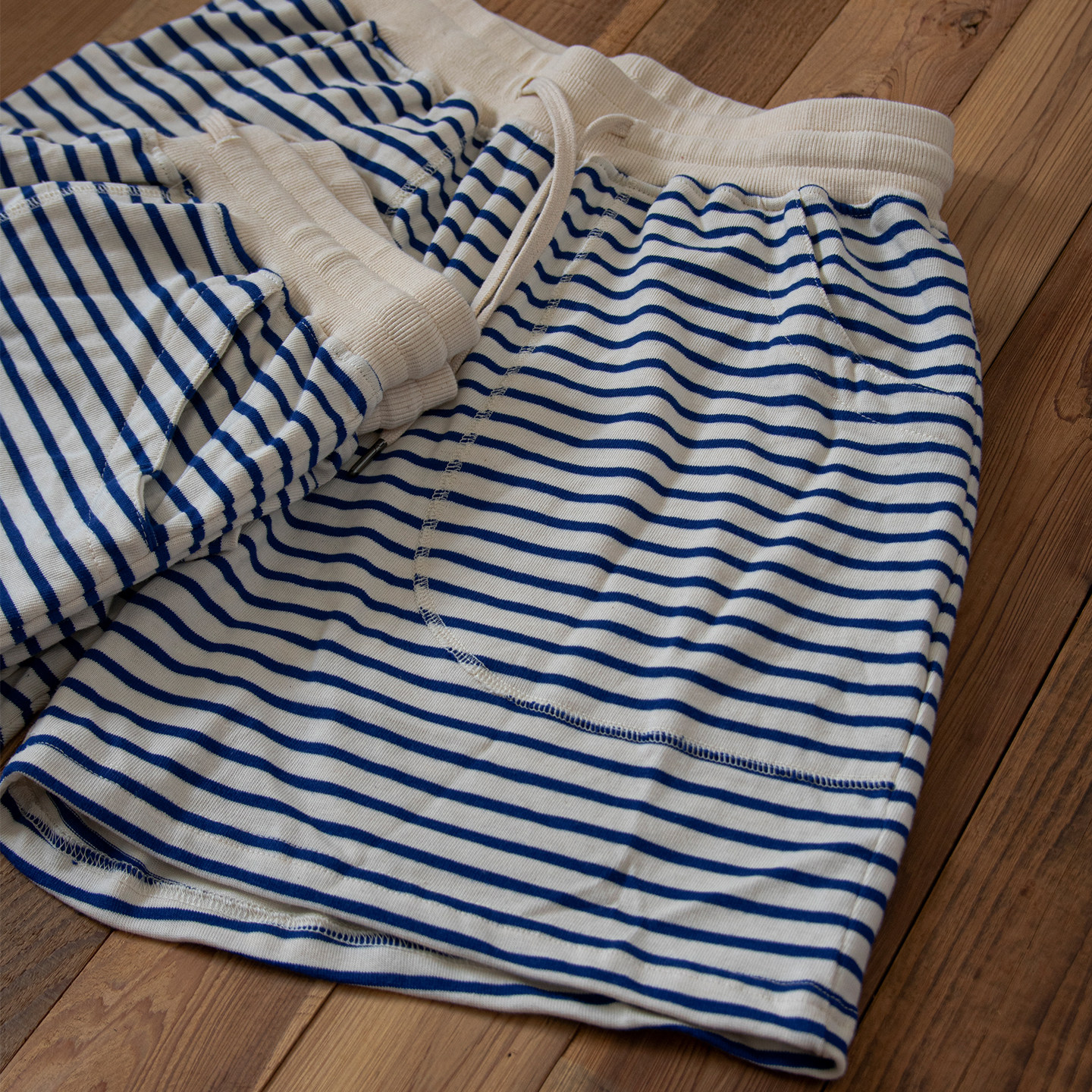 法式复古航海系300G全棉蓝白条纹慵懒宽松五分短裤男女国潮运动裤,男装,短裤,淘宝优惠券,粉丝福利购,淘宝优惠卷