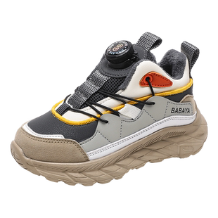 芭芭鸭儿童加绒运动鞋男童老爹鞋潮款2025新款女童冬二棉保暖跑鞋