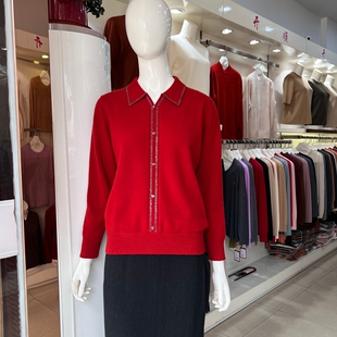 100%羊毛206女2025秋冬新款针织羊毛衫半高领纯色金苹果妈妈毛衣