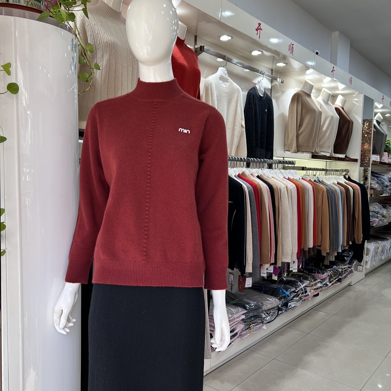 开顺羊绒羊毛衫女针织厚毛衣高领