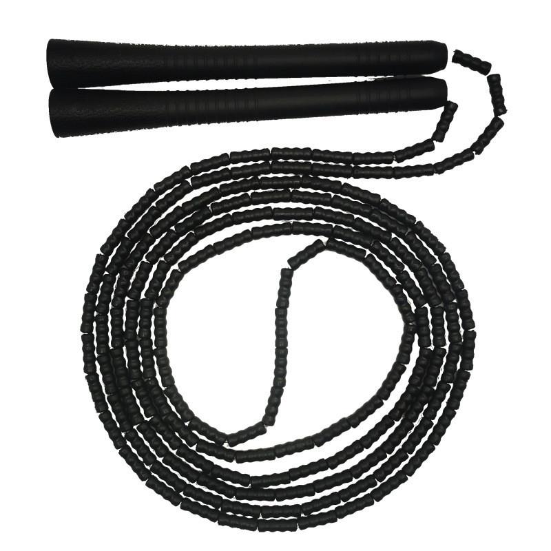 How long can the rope between the soft beads and the long ri