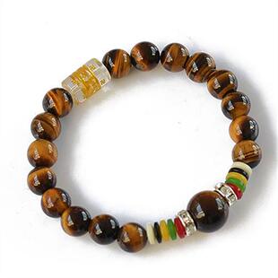 A six-word, six-word, jewel bracelet, natural tiger-eye brac