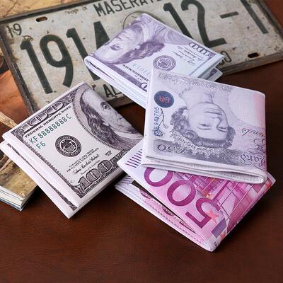 The creative mans PU with the money and the euro pound and