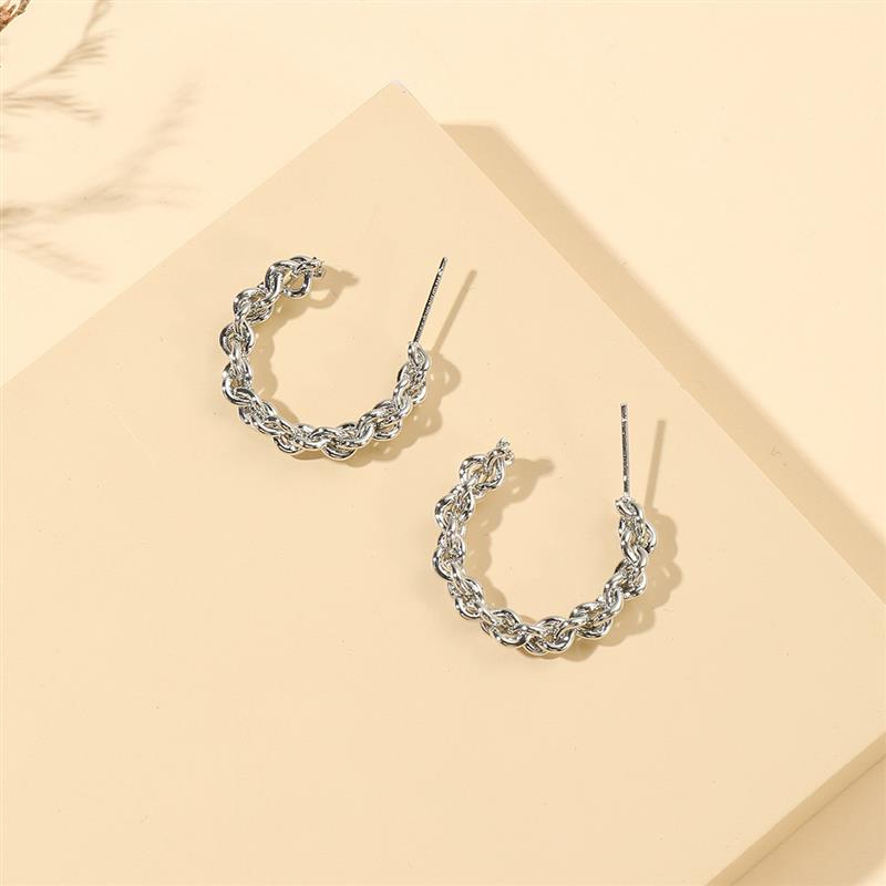 U.S. and U.S. earrings, metal mahjong C-shaped, have cold wi