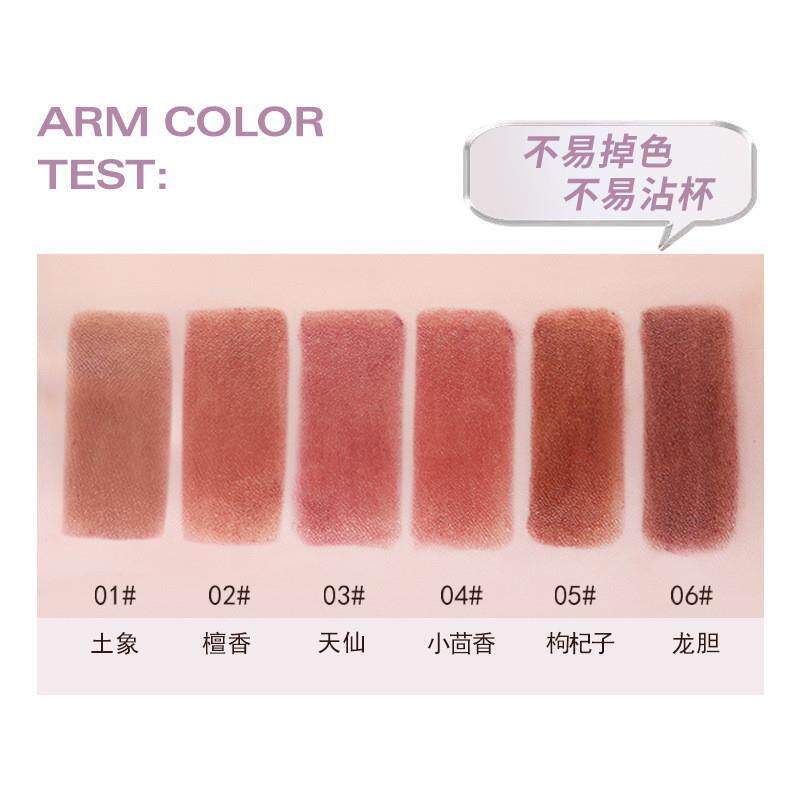 WODWOD velvet with colored lipstick face is low-saturated an