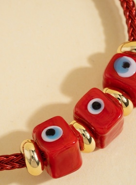 欧美跨境外贸欧美跨境新款恶魔之眼8字扣双向可调节手链个性手饰