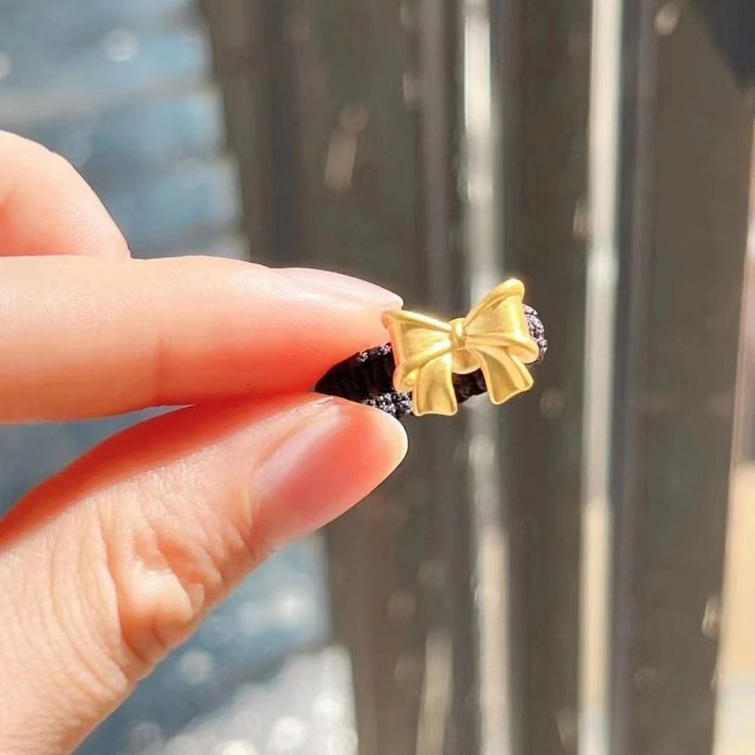 出口欧美跨境外贸在逃公主蝴蝶结手编绳戒指女转运珠指环节日银饰