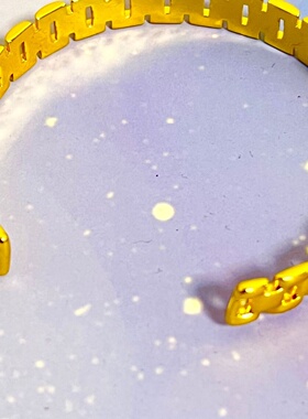 欧美跨境外贸沙金饰品手表链开口手镯女小众设计感手环时尚潮流