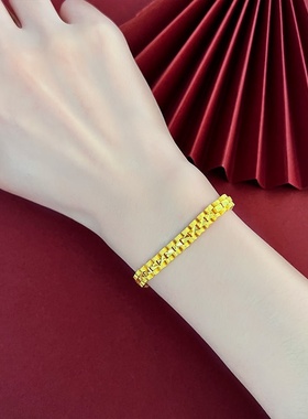 出口欧美跨境外贸越南沙金饰品手表链女小众设计感窄款手链轻奢感