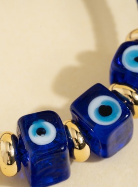 欧美跨境外贸跨境爆款恶魔之眼男女情侣钢丝手链手绳shein 虾皮