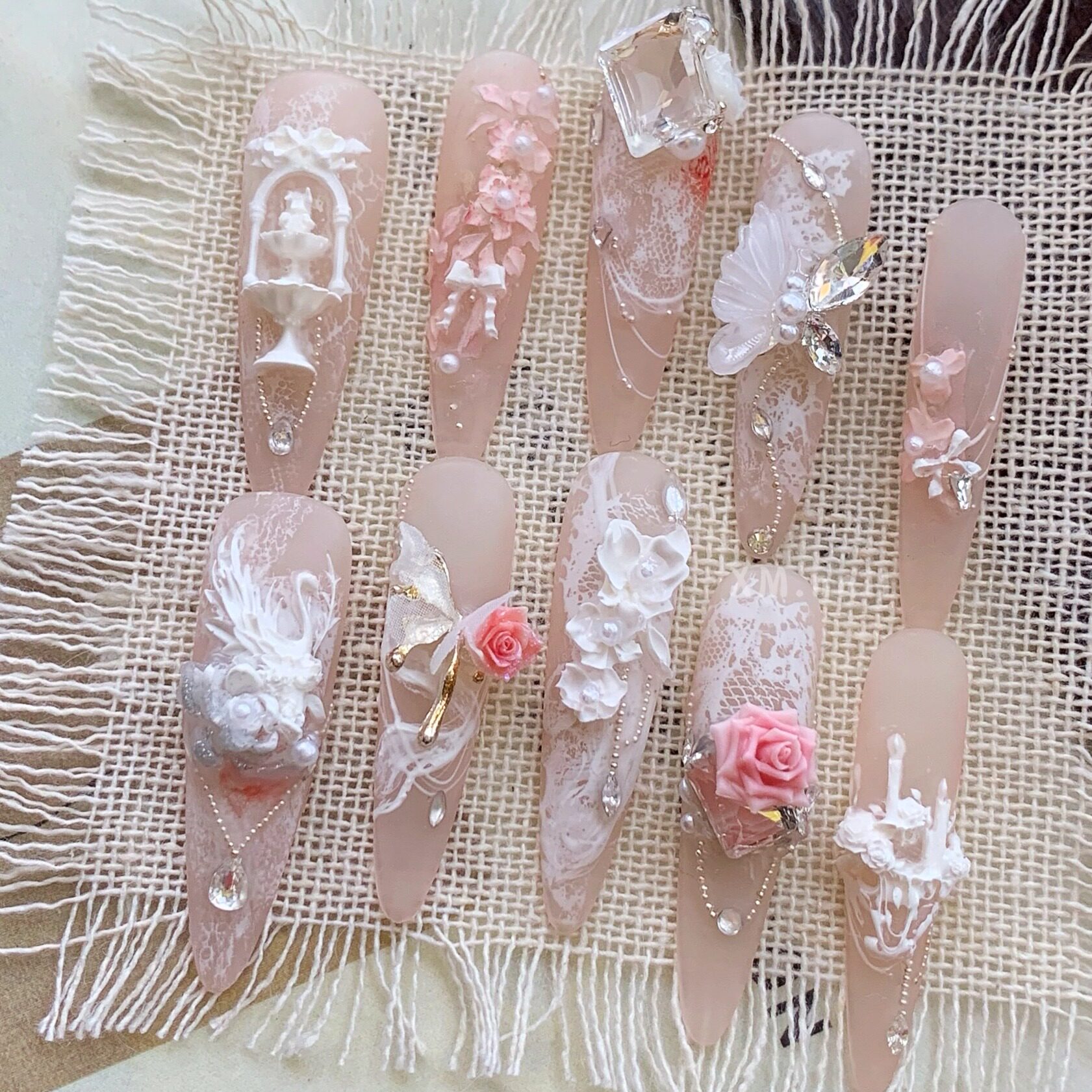 《玫翼天泉》星梦手工穿戴美甲长穿戴甲/甲片