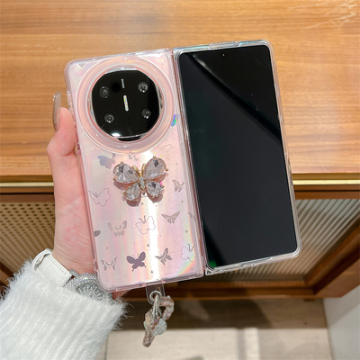 华为mateX5手机壳立体蝴蝶防摔