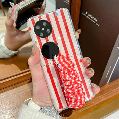 华为pocket2手机壳新款条纹