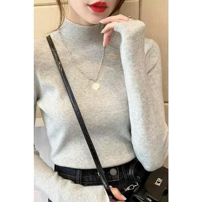 针织衫女半高领打底衫小香风内搭秋冬羊绒修身毛衣2025年新款上衣