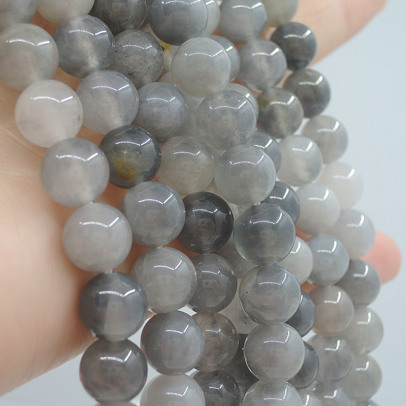 8-10mm云水晶魔鬼晶天然石圆珠diy手工串珠子材料手持散珠半成品