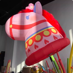 2026马年好彩头互动装置景区商场巡游活动手举马头骑马人偶服装饰