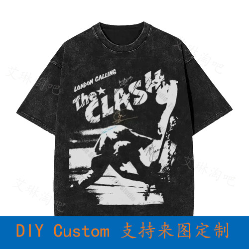 The Clash London Calling Punk Rock Vintage Oversized T-Shirt