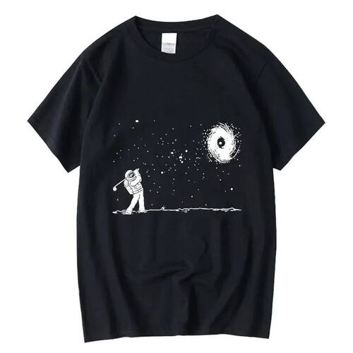 Summer Men's High Quality Cotton Blend Funny Astronaut Print
