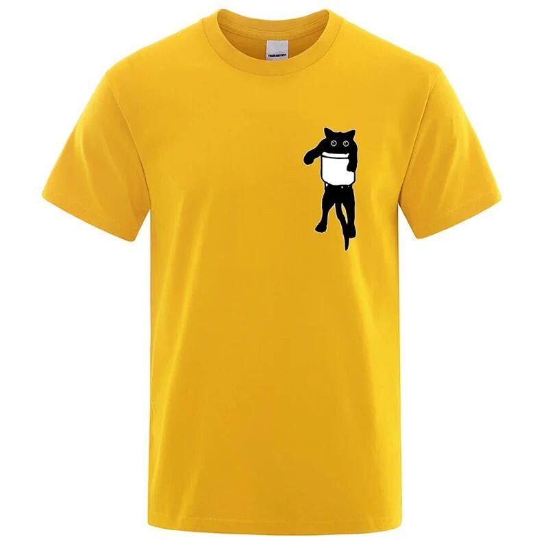 Summer Men's High Quality T-shirt Cotton Blen Funny Pocket C