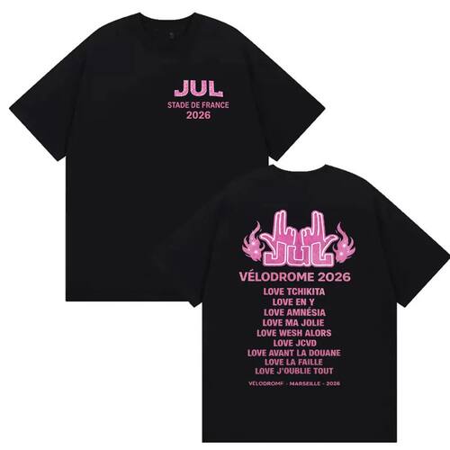 Rapper Jul Stade De France Album 2026 Fans T Shirts Men  Vin