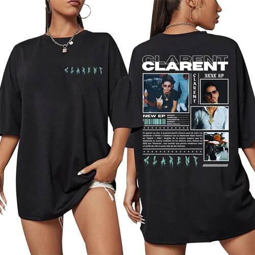 Rapper CLARENT Album 2025 Merch TShirt Men's Clothing Hip Ho