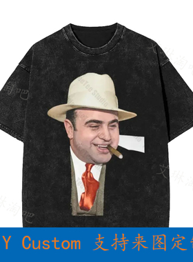 Al Capone Mafia Gangster Vintage Oversized T-Shirt Z6LP