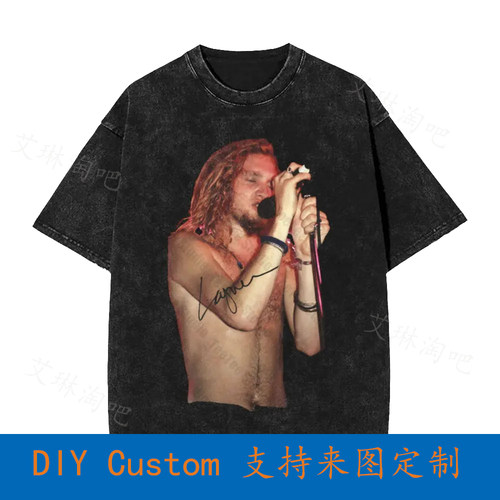 Layne Staley Alice In Chains Rock Band Vintage Oversized T-S
