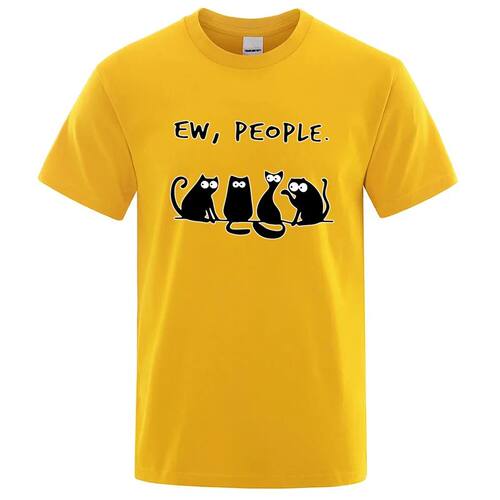 Men's T-shirt High Quality Cotton Blend Funny Cool Cat Print