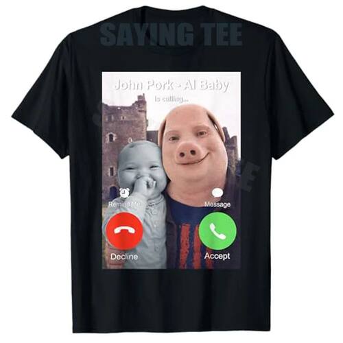 2026 New Fashion John Pork Calling Kpop Graphic Apparel Funn