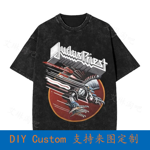 Judas Priest Vintage Oversized T-Shirt Funny Black Cotton Vi