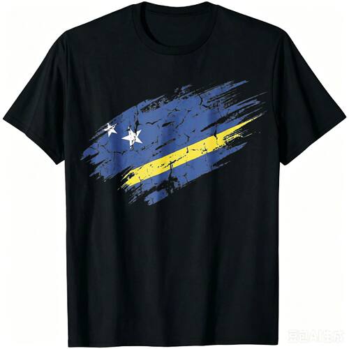 Curacao Flag Distressed Grunge Graphic T-Shirt Individuality