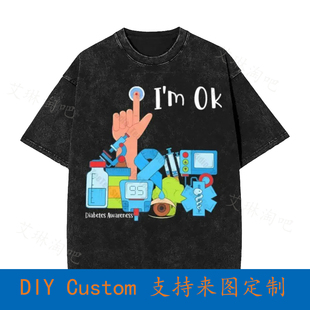 I'M Ok Diabetes Awareness  Oversized T-Shirt 5S00